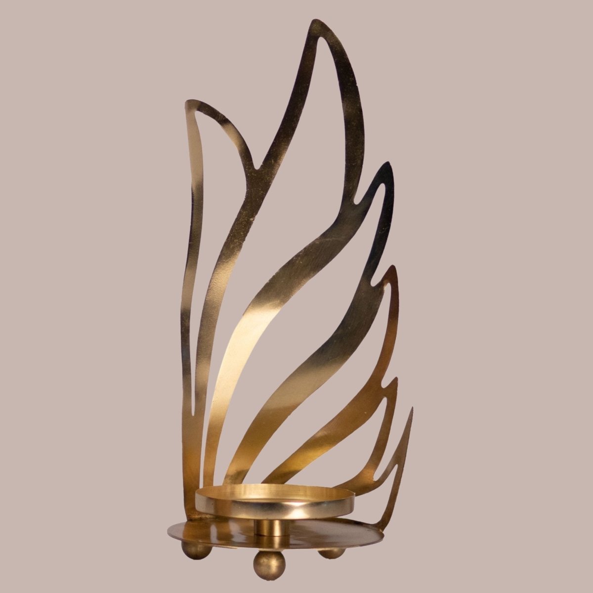 Kezevel Decorative Metal Candle Stand - Artistic Swan Shape Golden Candle Holder for Home Decoration, Table Decor, Room Decor