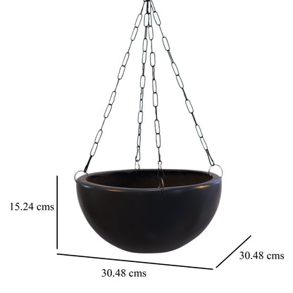 Kezevel Indoor Outdoor FRP Planters - Grey Hanging Flower Pot, Lightweight Durable Hanging Planter for Garden Home Décor