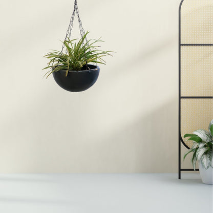 Kezevel Indoor Outdoor FRP Planters - Grey Hanging Flower Pot, Lightweight Durable Hanging Planter for Garden Home Décor