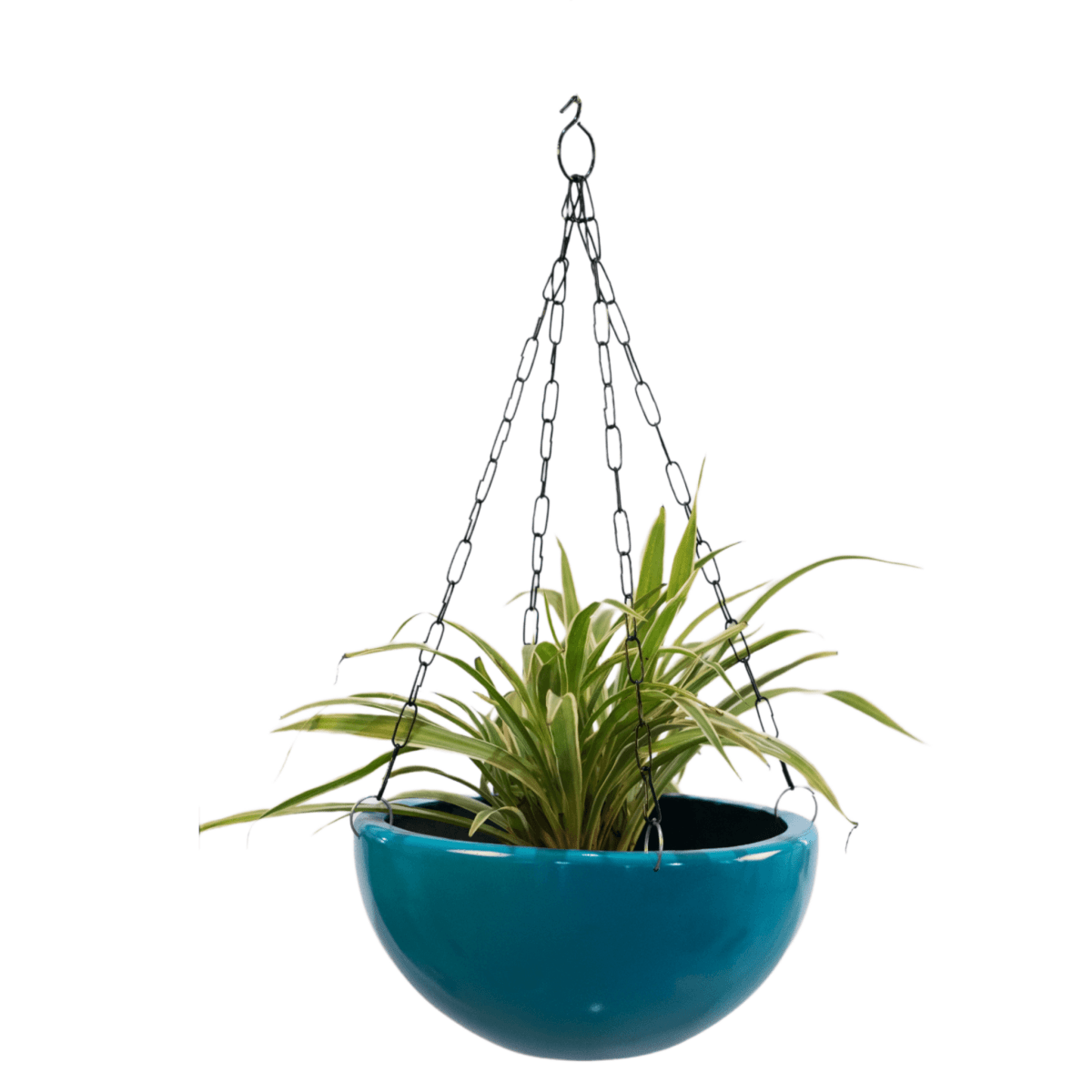 Kezevel Indoor Outdoor FRP Planters - Lightweight Durable Glossy Turquoise Blue Finish Flower Pot , Hanging Planter Decor