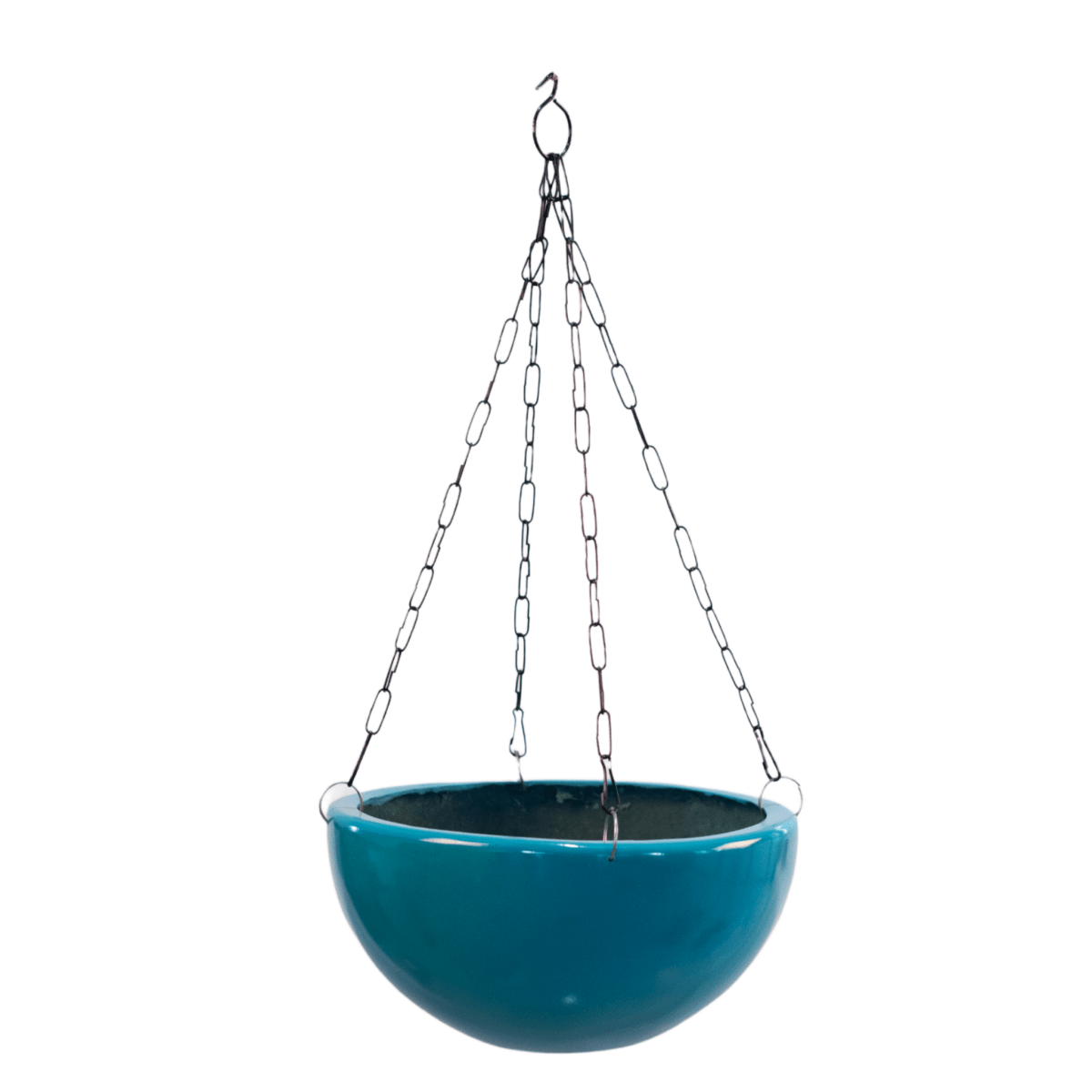 Kezevel Indoor Outdoor FRP Planters - Lightweight Durable Glossy Turquoise Blue Finish Flower Pot , Hanging Planter Decor