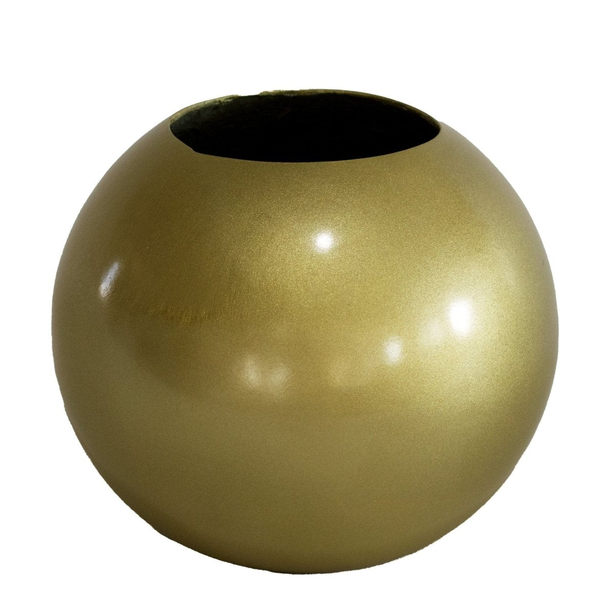 Kezevel Indoor Outdoor FRP Planters - Lightweight Durable Gold Finish Sphere Flower Pot, Tree Planter for Garden Home Decor