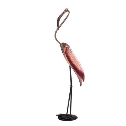 Kezevel Metal Birds Table Decor - Bird Figurine Statue in Antique Golden and Pink Finish, Metal Showpiece for Home Decor