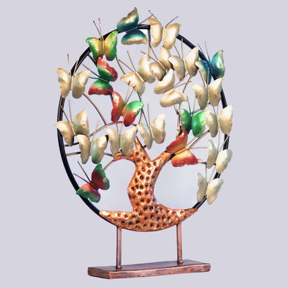 Kezevel Metal Butterfly Tree Table Decor - Handcrafted Multicolor Butterfly Tree Showpieces for Home Decor Living Room, Table Top Size 537X10.1X66.5CM - Kezevel