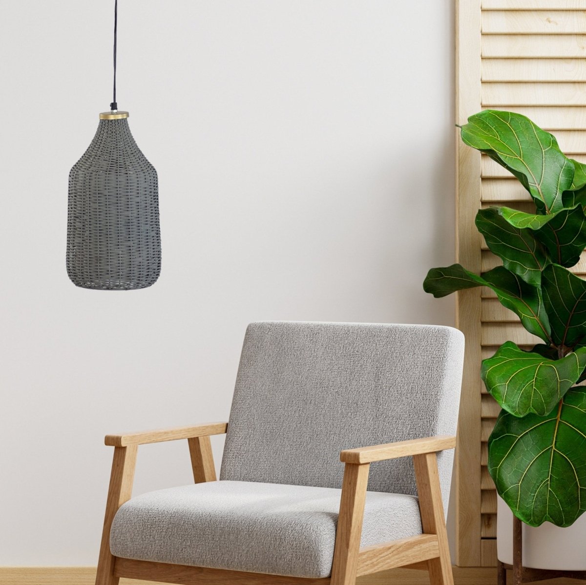 Kezevel Metal Decor Hanging Light - Grey Finish Handcrafted Pendant Light / Lamp for Living Room, Bedroom, Balcony and Foyer