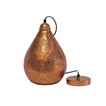 Kezevel Metal Decorative Hanging Light - Copper Finish Hand Carved Pendant Light / Lamp for Living Room, Bedroom, Foyer