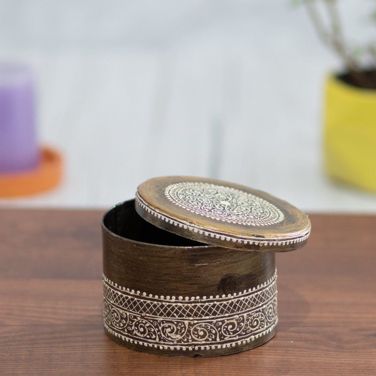 Unveil the charm of festivity with our beautifully crafted, vibrant  circular steel boxes with mandala print. To order: 🤳DM to… | Instagram
