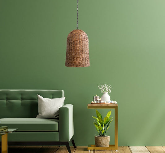 Kezevel Seagrass Weaved Hanging Light - Artistically Handcrafted Pendant Light for Living Room, Bedroom, Balcony and Foyer