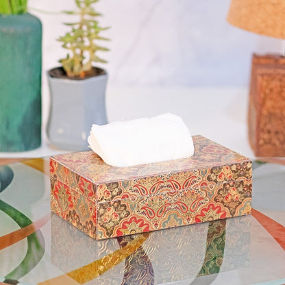 Kezevel Wooden Tissue Paper Holder - Decorative Rectangular Tissue Paper Dispenser, Tissue Paper Box for Dinning Table, Car, Home, Size 23.8X14.2X8 CM - Kezevel