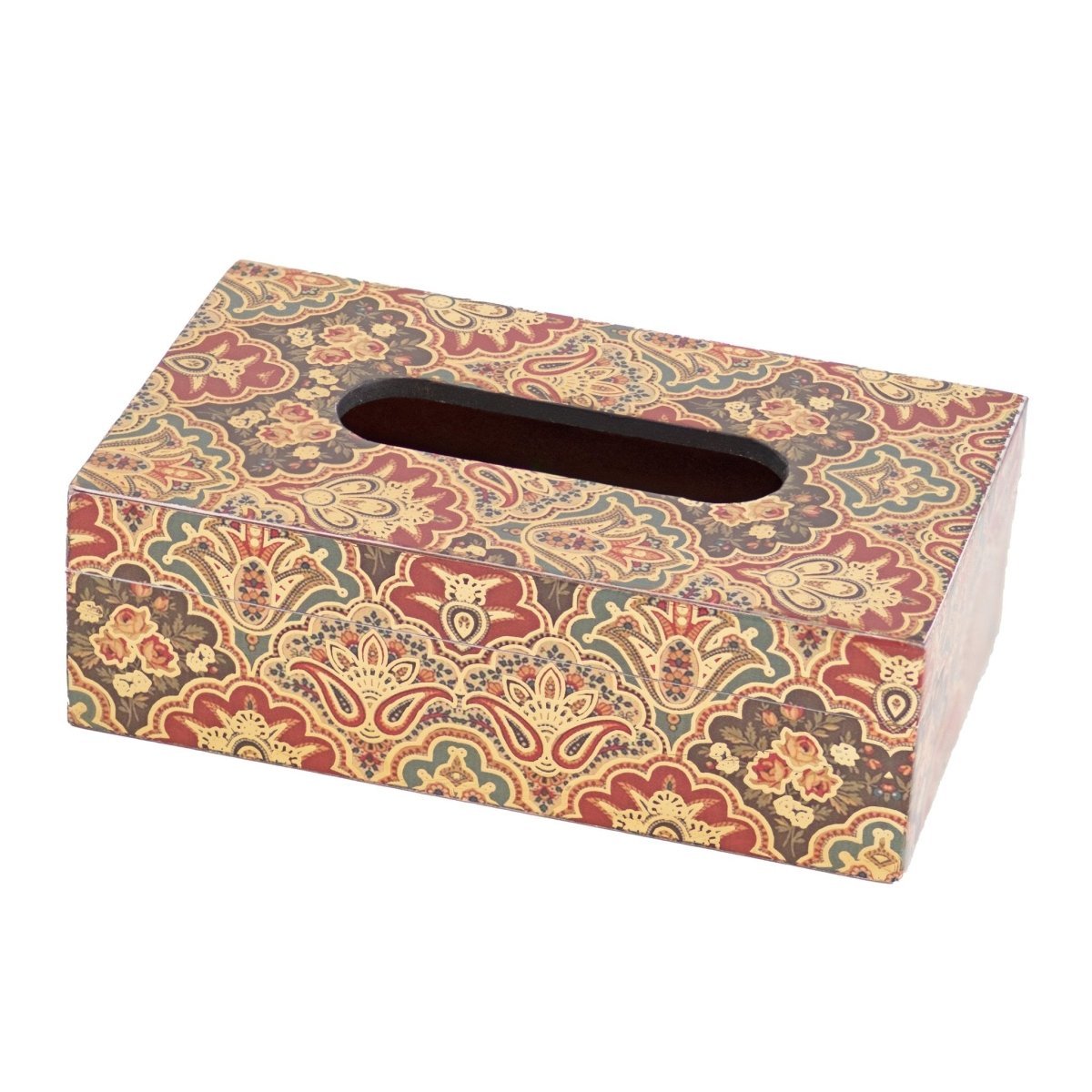 Kezevel Wooden Tissue Paper Holder - Decorative Rectangular Tissue Paper Dispenser, Tissue Paper Box for Dinning Table, Car, Home, Size 23.8X14.2X8 CM - Kezevel